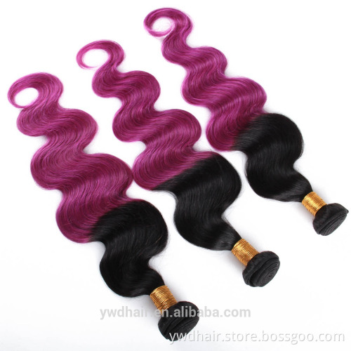 7A Ombre Brazilian Hair Body Wave Two Tone Color Purple Hair Extensions Body Wave Paypal Accept 3 Bundles Free Shipping